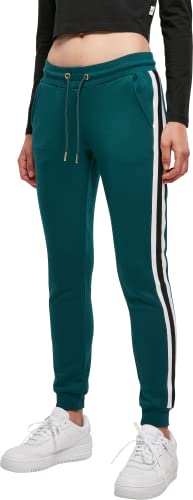 Urban Classics Damskie spodnie sportowe Ladies College Contrast Sweatpants damskie spodnie do biegania z paskiem i ściągaczem, w 4 kolorach, rozmiary XS - 5XL, Jasper/White/Black, 3XL