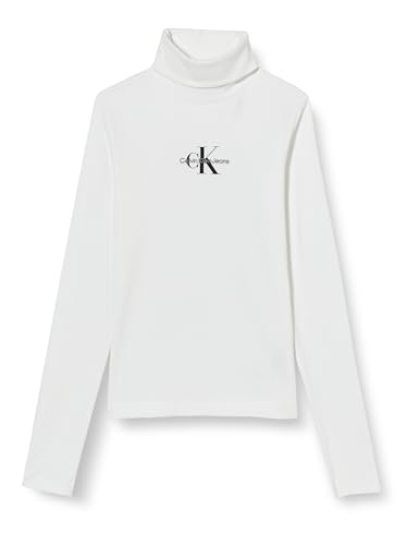 Calvin Klein Jeans L/S Dzianinowe topy Jasna biel, Jasnobiały, XL