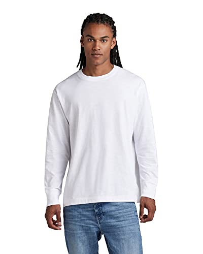 G-STAR RAW Męski t-shirt z długim rękawem, biały (White B255-110), XXL, biały (White B255-110), XXL