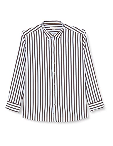 bugatti Męska koszula 9750-38510 z kołnierzem button-down, brązowa-80, regularna, brązowy-80, XL
