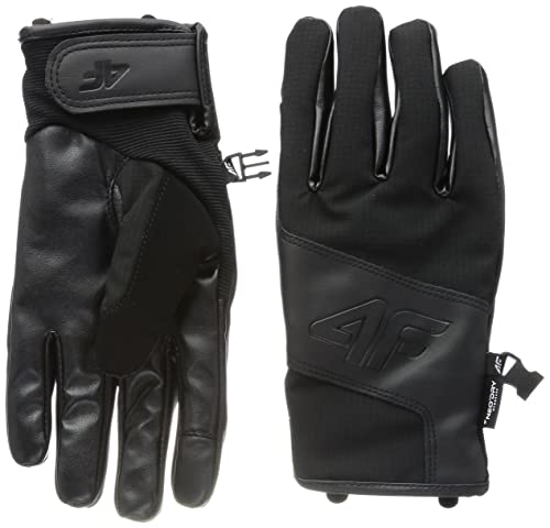 4F Męskie rękawiczki SKI Gloves REM004 dżinsy, DEEP Black, L, Deep Black, L