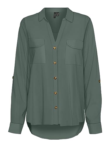VERO MODA Vmbumpy L/S koszulka damska New WVN Noos koszulka z długim rękawem, Ciemny las, XS