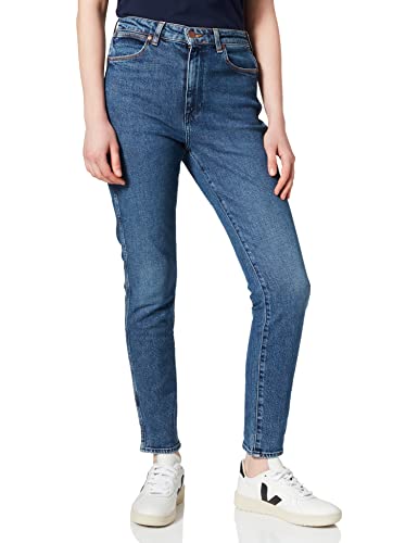 Wrangler Dżinsy damskie retro skinny, Niebieski (Vintage Mid), 32W / 31L