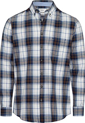 BRAX Męska koszula flanelowa w kratkę Daniel C Light, Tobacco, S