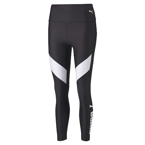 PUMA Damskie obcisłe rajstopy Eversculpt 7/8, czarne, białe, L, Czarny, biały, L