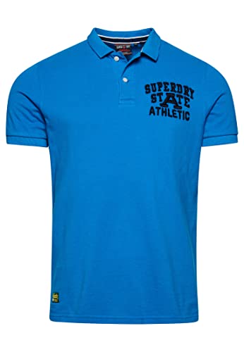Superdry koszulka polo haftowana bluza męska, Neptune Blue, XXL