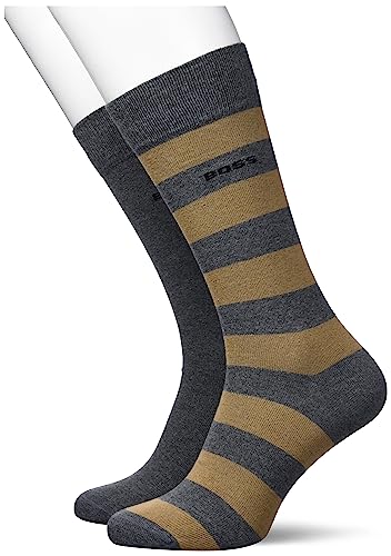 BOSS Męskie skarpetki 2P RS BlockStrCol CC Regular Socks, Medium Beige, 39-42, średni beż., 42 EU