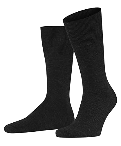 FALKE Mężczyźni Skarpety Airport M SO Wełna Merynosa Bawełna jednokolorowe 1 Para, Szary (Anthracite Melange 3080), 43-44