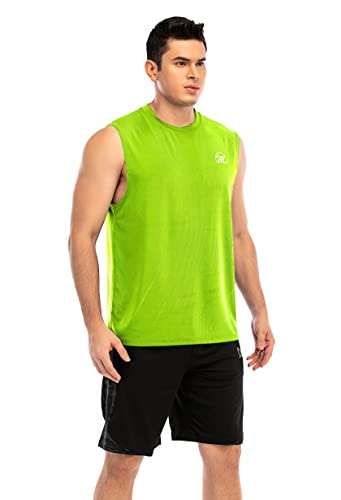 Koszulka męska MEETWEE Tank Top Tank Top bez rękawów, szybkoschnąca koszulka dla siłowni do treningu siłowego, zielony, XXL
