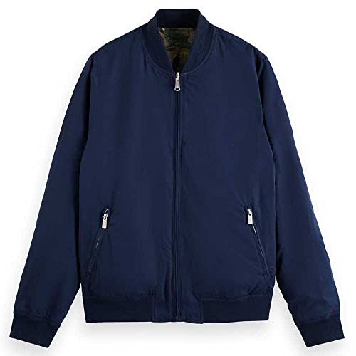 Scotch & Soda Męska kurtka Bomber Odwracalna kurtka, Navy/Army Flower Aop 6148, S