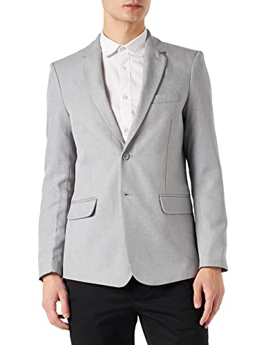 ONLY & SONS Męska marynarka ONSEVE Slim 2BTN 0052, jasnoszary melanż, 46, jasnoszary melanżowy, 46