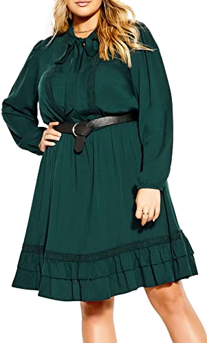 CITY CHIC Plus Size sukienka cenny krawat, w jadeitu, rozmiar, 18, Jadeit, 44-Plus