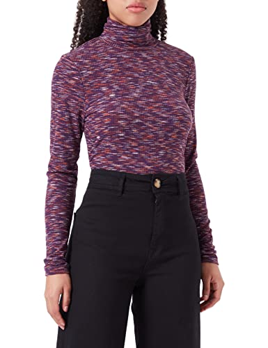 ICHI Damska koszulka IHNAIA RN T-Shirt, 1936221/Loganberry Melange, M