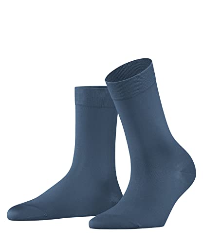 FALKE Kobiety Skarpety Cotton Touch W SO Bawełna jednokolorowe 1 Para, Niebieski (Deep Sea 6501), 35-38