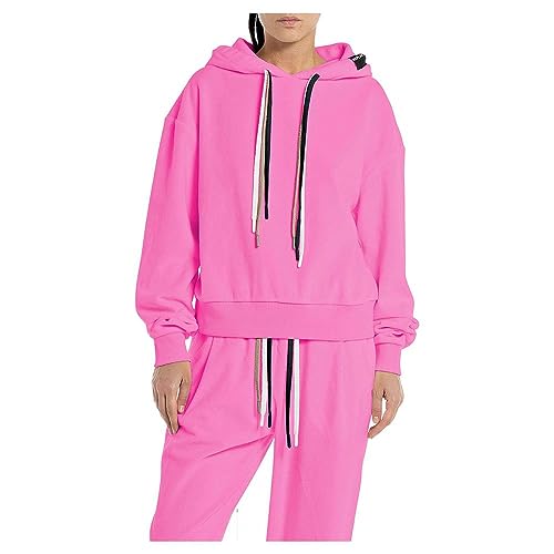 Replay Damska bluza z kapturem oversize, 307 Light Rose, XXS