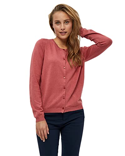 Minus Damski kardigan z dzianiny Jennifer, 4201 m Pyłoszczelny Cedar Red Melange, XL