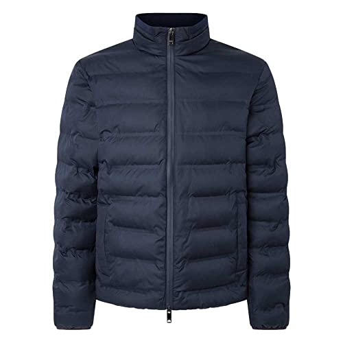 Hackett London Męska kurtka pikowana LW Moto niebieska (granatowa), L, Niebieski (granatowy), L