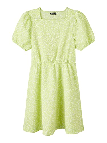 Bestseller A/S Dziewczęca sukienka NLFHUICE SS sukienka, Shadow Lime, 152, SHADOW LIME, 152 cm