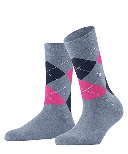Burlington Kobiety Skarpety Queen W SO Trwała Organiczna Bawełna z wzorem 1 Para, Niebieski (Cobalt 6671), 36-41