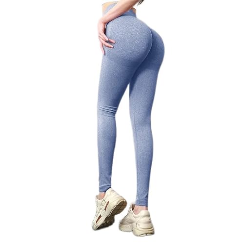 EULLA Legginsy do jogi z wysokim stanem dla kobiet, 2 szaro-niebieski, M