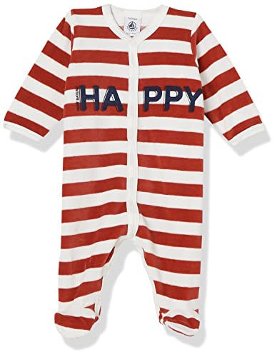 Petit Bateau Piżama śpi Dobrze Unisex-Bimbi, Czerwony Stop/Biały Marshmallow, 18 miesi?cy