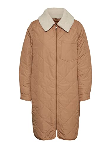 VERO MODA Damski płaszcz VMREESE Coat GA BOOS Tigers Eye, M