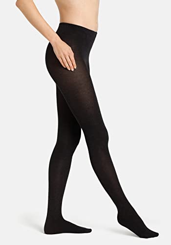 Camano Damskie legginsy Online Women Comfort Soft Cotton Tights 2p, czarne, 40-42