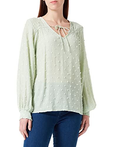 Garcia Damska koszulka z długim rękawem, bluzka dymna zieleń, L, Smoke Green, L