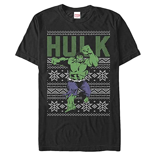 Marvel Unisex Avengers Classic-Hulk Ugly Top Organic Short Sleeve T-Shirt, Black, S, czarny, S