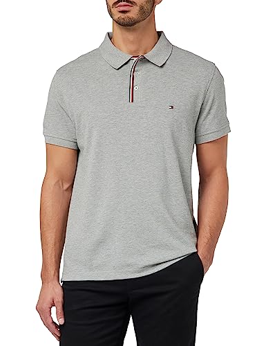 Tommy Hilfiger Męska koszulka polo RWB z plisą REG S/S, jasnoszara wrzosowa, S, jasnoszary wrzos, S