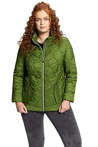 Ulla Popken Damska kurtka funkcyjna, pikowana, wodoodporna kurtka, khaki, 46/48, khaki