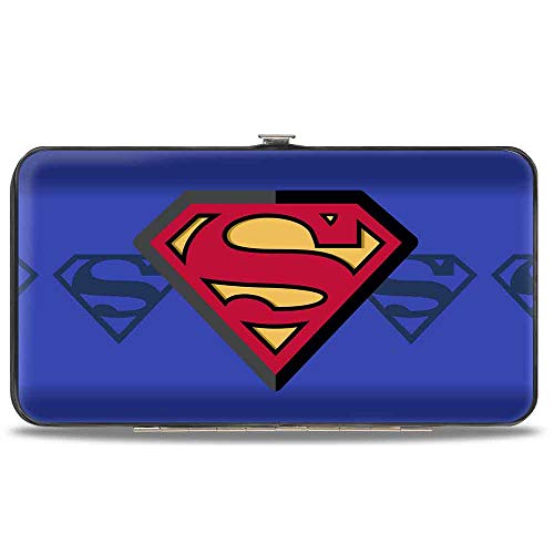 Buckle-Down Portfel zawias - osłona Superman w środku/tarcza w paski niebieskie