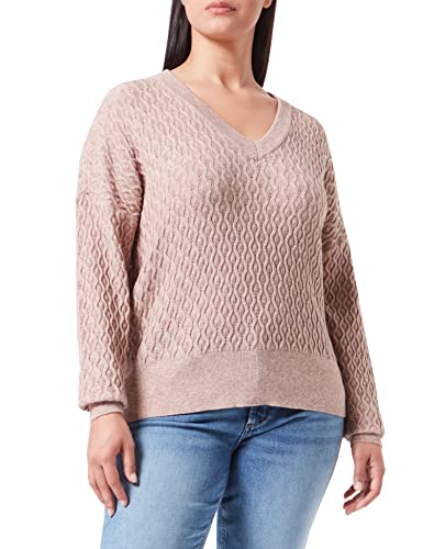 Peppercorn Rosalia damski sweter z dekoltem w serek, 0273m ciepły piasek melanż, S