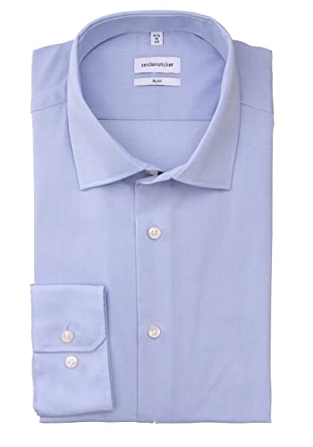 Seidensticker Męska koszula z długim rękawem slim fit, Jasnoniebieski, 36