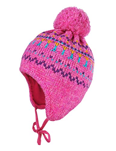 MaxiMo mit Struktur Pompon und Bindeband Czapka dla dzieci, Czerwony (sun pink 25), 45