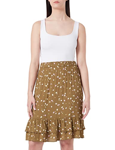 TOM TAILOR Damski Mini spódnica z nadrukiem na całej powierzchni 1030361, 29156 - Olive Small Floral Design, 34