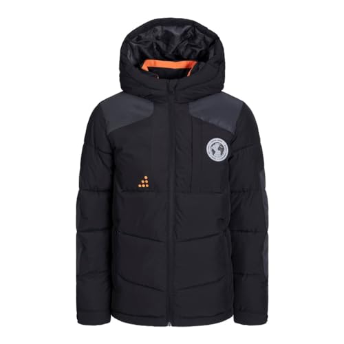 JACK&JONES JUNIOR Jcootis Reflective Puffer Jnr kurtka chłopięca, Czarny/detal: odblaskowy, 152