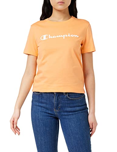 Champion Damska koszulka Legacy American Classics Logo Regular S/S, pomarańczowa, S