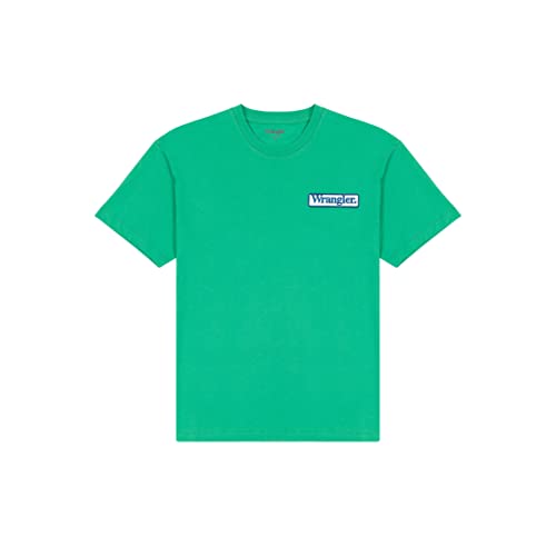 Wrangler Męski t-shirt z logo, Leprechaun Green, S, zielony, S