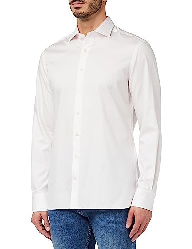 Hackett London Męska koszula z mikro paskami diagonalnymi, biała (biała/różowa), M, Biały (biały/różowy), M