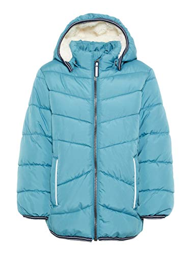 NAME IT Boy watowana kurtka z podszewką pluszową, Niebieski (Storm Blue Storm Blue), 104