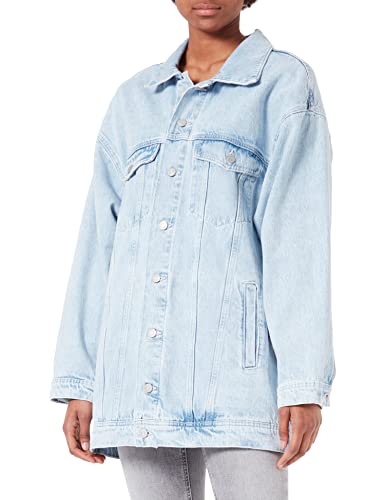 JJXX Damska kurtka dżinsowa JXALISON Oversized Long, jasnoniebieski (light blue denim), XL