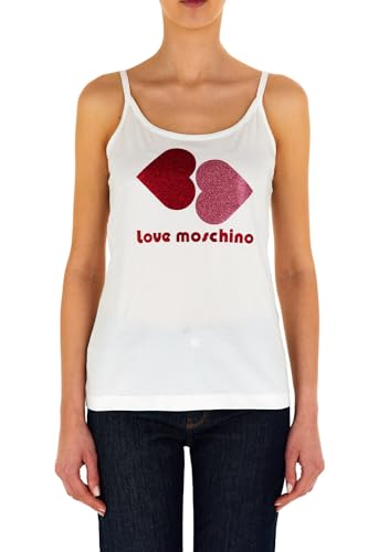 Love Moschino Damski tank top bez rękawów, optical white, 42