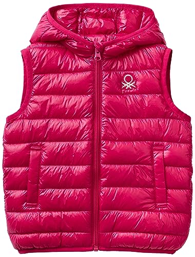 United Colors of Benetton Kurtka dla dziewczynek i dziewczynek, Czerwony Magenta 2e8, S