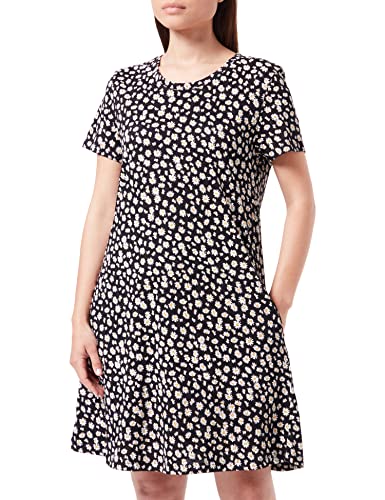 Only Onlmay S/S Pocket AOP/Stripe Dress JRS Sukienka damska, Czarny/Aop : May stokrotka Jrs, S