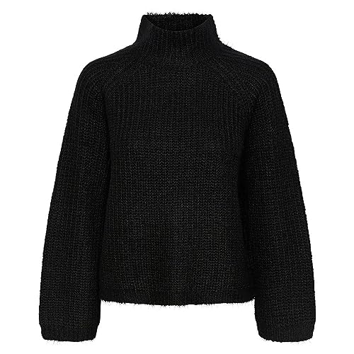 PIECES Damski sweter Pcnell Ls High Neck Knit Noos, czarny, S