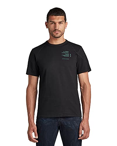 G-STAR RAW Męski T-Shirt Shoulder Panel R T, Czarny (Dk Black C336-6484), XS