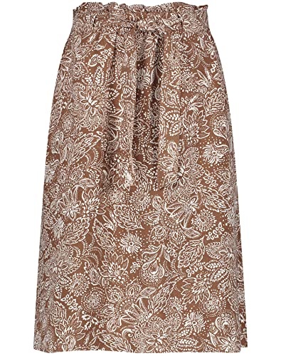 GERRY WEBER Edition Damska spódnica 610123-66234, brązowa/ecru/biały nadruk, 46