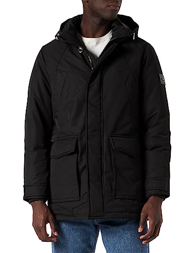 Tommy Hilfiger Męska kurtka puchowa Rockie bez futra puchowa parka, Czarny, XS