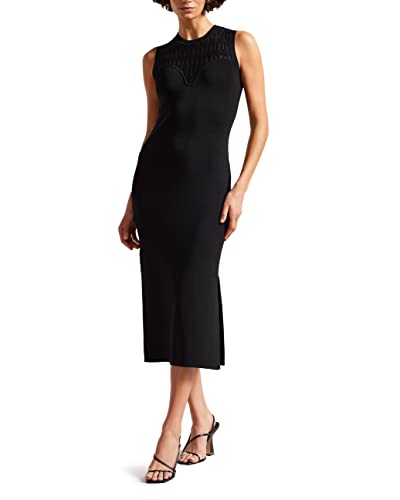 Ted Baker -POLYAN-Stitch szczegółowa sukienka Bodycon czarna, Czarny, 40